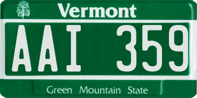 VT license plate AAI359