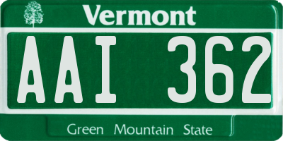 VT license plate AAI362