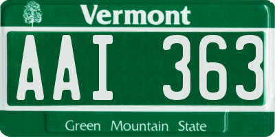 VT license plate AAI363