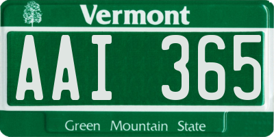 VT license plate AAI365