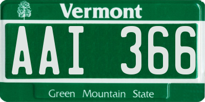 VT license plate AAI366