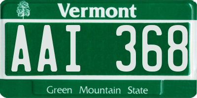 VT license plate AAI368