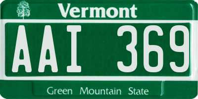 VT license plate AAI369