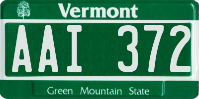 VT license plate AAI372