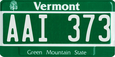VT license plate AAI373
