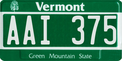 VT license plate AAI375