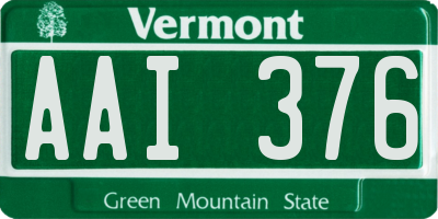 VT license plate AAI376