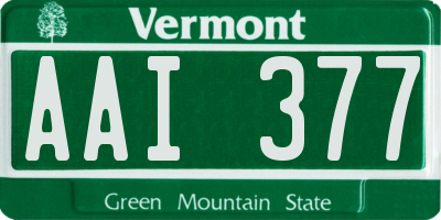 VT license plate AAI377