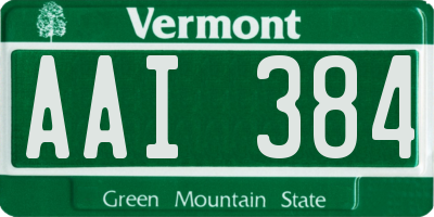 VT license plate AAI384