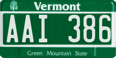 VT license plate AAI386