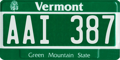 VT license plate AAI387
