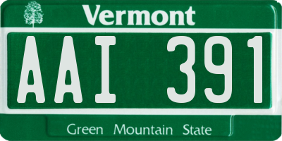 VT license plate AAI391
