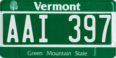 VT license plate AAI397