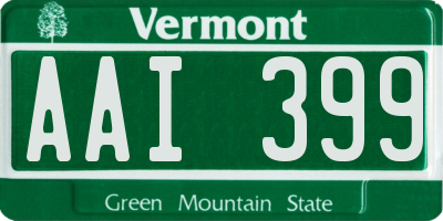 VT license plate AAI399