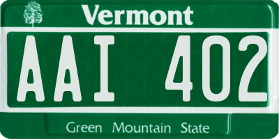 VT license plate AAI402