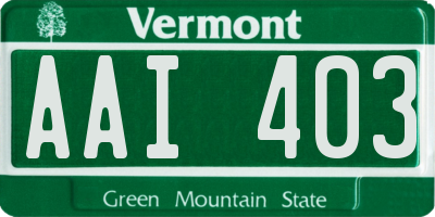VT license plate AAI403