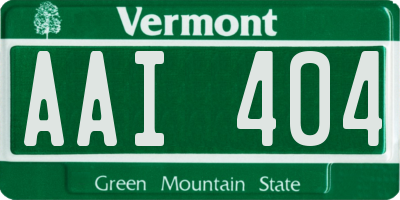 VT license plate AAI404