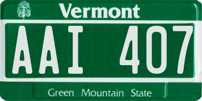 VT license plate AAI407
