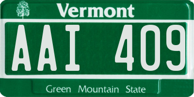 VT license plate AAI409