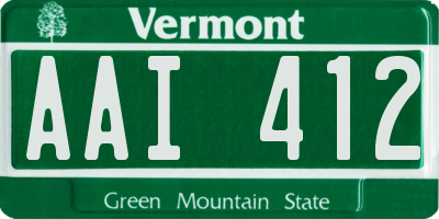 VT license plate AAI412