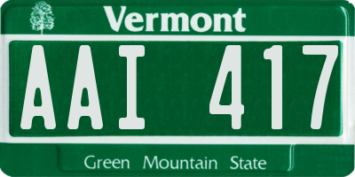 VT license plate AAI417