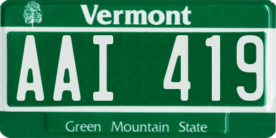 VT license plate AAI419
