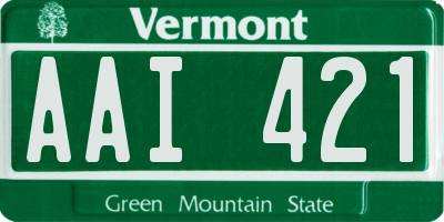 VT license plate AAI421