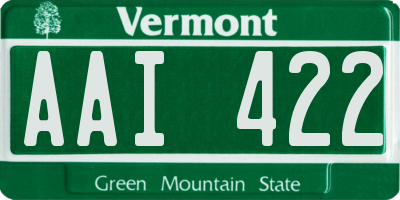 VT license plate AAI422