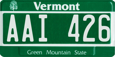 VT license plate AAI426