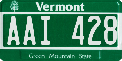 VT license plate AAI428