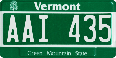 VT license plate AAI435