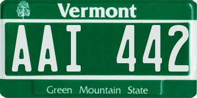 VT license plate AAI442
