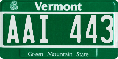 VT license plate AAI443