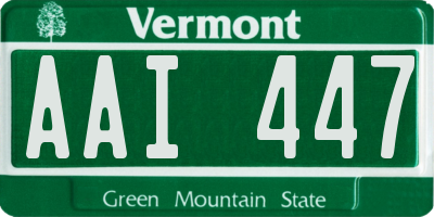VT license plate AAI447