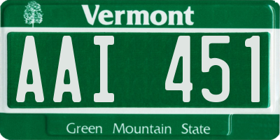VT license plate AAI451