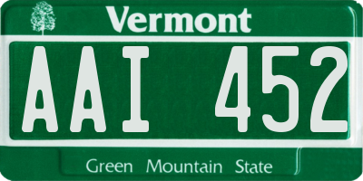 VT license plate AAI452