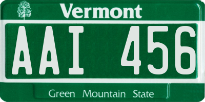 VT license plate AAI456