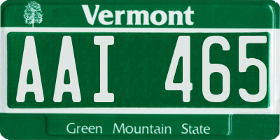 VT license plate AAI465