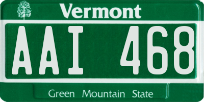 VT license plate AAI468