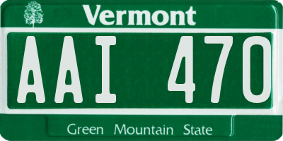 VT license plate AAI470