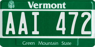 VT license plate AAI472