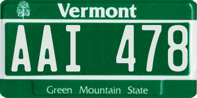 VT license plate AAI478