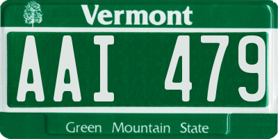 VT license plate AAI479