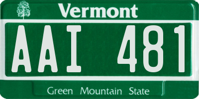 VT license plate AAI481