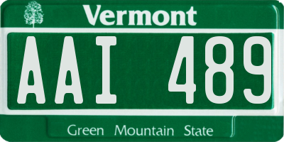 VT license plate AAI489