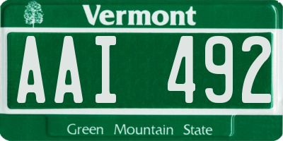 VT license plate AAI492