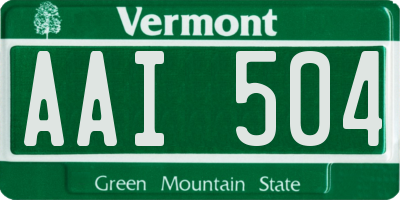 VT license plate AAI504