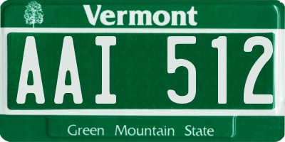 VT license plate AAI512