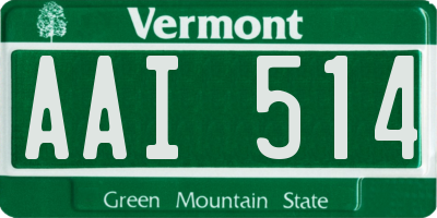 VT license plate AAI514