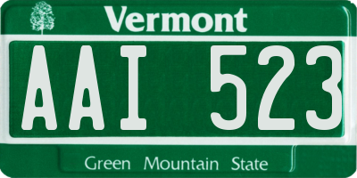 VT license plate AAI523